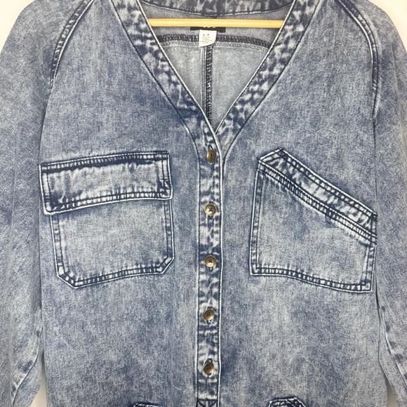 BDG Acid Washed Riviter Denim Long Sleeved Jumpsuit Size Small Blue - Picture 6 of 9